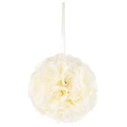 Mega Crafts - 6" Artificial Flower Pomander Kissing Ball - Ivory