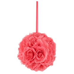 Mega Crafts - 10" Artificial Flower Pomander Kissing Ball - Coral