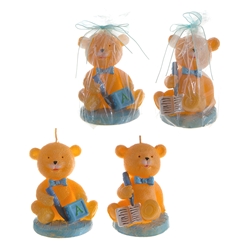 Mega Candles - Teddy Bear in Various Positions Candle - Blue
