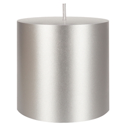 Mega Candles - 3" x 3" Unscented Round Pillar Candle - Silver