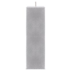 Mega Candles - 2" x 6" Unscented Square Pillar Candle - Silver