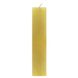 Mega Candles - 2" x 9" Unscented Square Pillar Candle - Gold