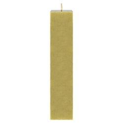 Mega Candles - 2" x 9" Unscented Square Pillar Candle - Gold