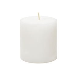 Mega Candles - 3" x 3" Unscented Round Pillar Candle - White