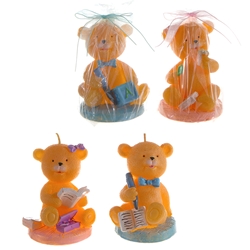 Mega Candles - Teddy Bear in Various Positions Candle - Asst