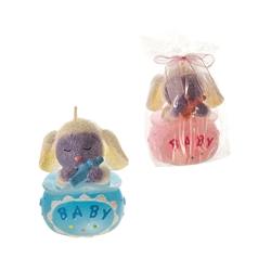 Mega Candles - Baby Lamb Climbing Out Holding Bottle Candle - Asst