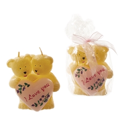 Mega Candles - Pair of Bears Holding Heart Candle