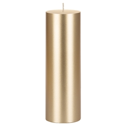 Mega Candles - 3" x 9" Unscented Round Pillar Candle - Gold