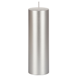 Mega Candles - 2" x 6" Unscented Round Pillar Candle - Silver