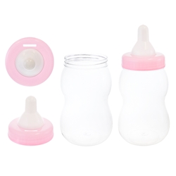 Mega Favors - 13.5" Decorative Wide Plastic Baby Bottle - Pink