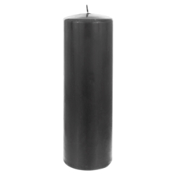 Mega Candles - 3" x 9" Unscented Domed Top Press Pillar Candle in Shrink Wrap - Dark Gray