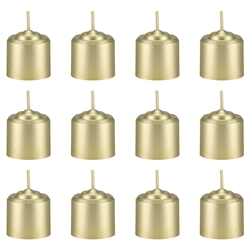 Mega Candles - 12 pcs 8 Hours Unscented Votive Candle in White Box - Gold