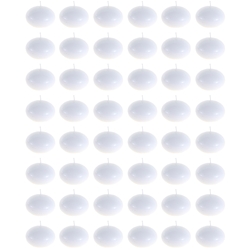 Mega Candles - 48 pcs 1.5" Unscented Floating Disc Candle in Bulk - White
