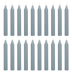 Mega Candles - 20 pcs 4 Inch Unscented Exquisite Mini Taper Chime Spell Candles - Gray