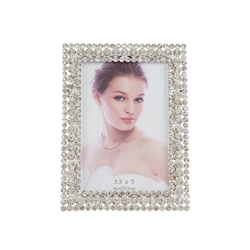 Mega Crafts - 3.5" x 5" Sparkling Rhinestone Design Picture Frame