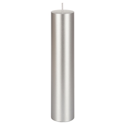Mega Candles - 2" x 9" Unscented Round Pillar Candle - Silver