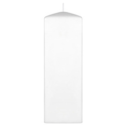 Mega Candles - 3" x 9" Unscented Dome Top Square Pillar Candle - White