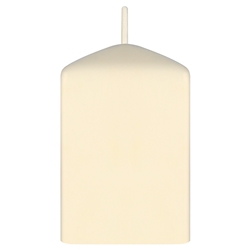 Mega Candles - 2" x 3" Unscented Dome Top Square Pillar Candle - Ivory