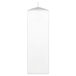 Mega Candles - 2" x 6" Unscented Dome Top Square Pillar Candle - White