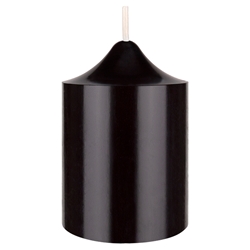 Mega Candles - 2" x 3" Unscented Round Bell Top Pillar Candle - Black