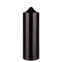 Mega Candles - 2" x 6" Unscented Round Bell Top Pillar Candle - Black