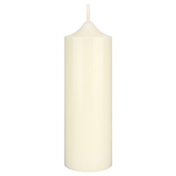 Mega Candles - 2" x 6" Unscented Round Dome Top Pillar Candle - Ivory