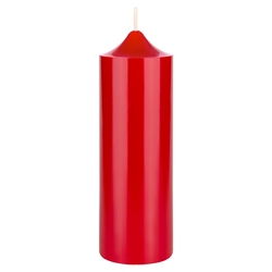 Mega Candles - 2" x 6" Unscented Round Bell Top Pillar Candle - Red
