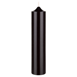 Mega Candles - 2" x 9" Unscented Round Bell Top Pillar Candle - Black