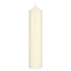 Mega Candles - 2" x 9" Unscented Round Bell Top Pillar Candle - Ivory
