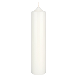 Mega Candles - 2" x 9" Unscented Round Bell Top Pillar Candle - White