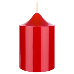 Mega Candles - 2" x 3" Unscented Round Dome Top Pillar Candle - Red