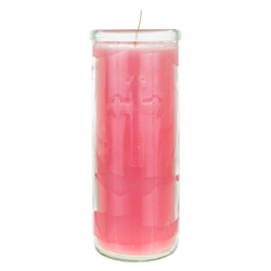 Mega Candles - 3" x 7.25" Unscented Tall Prayer Container Candle - Pink