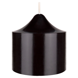 Mega Candles - 3" x 3" Unscented Round Dome Top Pillar Candle - Black