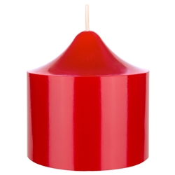 Mega Candles - 3" x 3" Unscented Round Bell Top Pillar Candle - Red