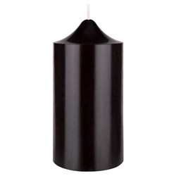 Mega Candles - 3" x 6" Unscented Round Bell Top Pillar Candle - Black