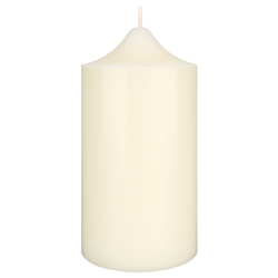 Mega Candles - 3" x 6" Unscented Round Bell Top Pillar Candle - Ivory