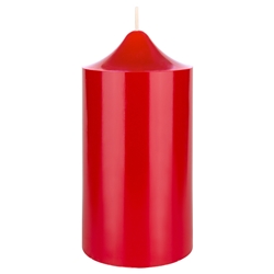 Mega Candles - 3" x 6" Unscented Round Bell Top Pillar Candle - Red