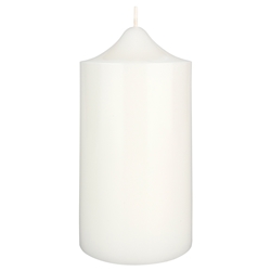Mega Candles - 3" x 6" Unscented Round Bell Top Pillar Candle - White