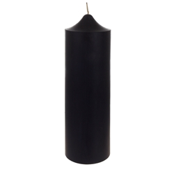 Mega Candles Black 6PCS Unscented 2"x 9" RND Dome Top Premium Pillar Candle 