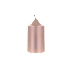 Mega Candles - 2" x 3" Unscented Round Dome Top Pillar Candle - Rose Gold