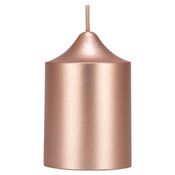 Mega Candles - 2" x 3" Unscented Round Dome Top Pillar Candle - Rose Gold