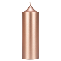 Mega Candles - 2" x 6" Unscented Round Dome Top Pillar Candle - Rose Gold