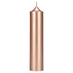 Mega Candles - 2" x 9" Unscented Round Bell Top Pillar Candle - Rose Gold