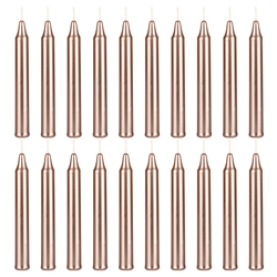 Mega Candles - 20 pcs 4 Inch Unscented Exquisite Mini Taper Chime Spell Candles - Rose Gold
