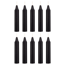 Mega Candles - 10 pcs 4 Inch Unscented Exquisite Mini Taper Chime Spell Candles - Black