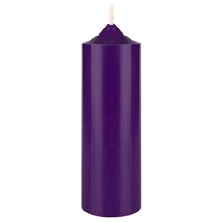 Mega Candles - 2" x 6" Unscented Round Bell Top Pillar Candle - Purple
