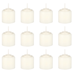 Mega Candles -12 pcs 8 Hours Unscented Votive Candle in White Box - Off White