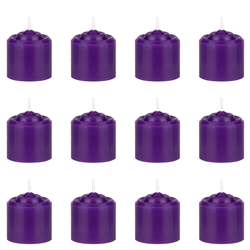 Mega Candles -12 pcs 8 Hours Unscented Votive Candle in White Box - Purple