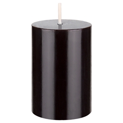 Mega Candles - 2" x 3" Unscented Round Pillar Candle - Black