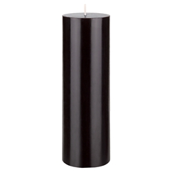 Mega Candles - 3" x 9" Unscented Round Pillar Candle - Black